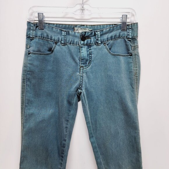 Free People Womens Skinny Jeans Size W25 Medium Wash blue mid rise Denim - Picture 9 of 9